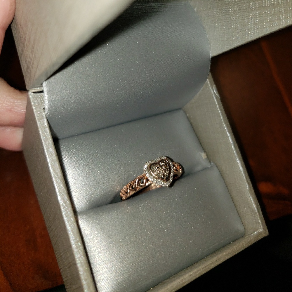 Zales 1/5 CT. Rose Gold Heart Promise Ring